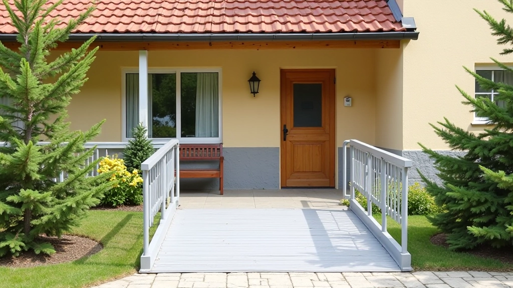 Moderns viešņu nams ar piekļuves rampēm un pieejamiem parkošanas laukumiem